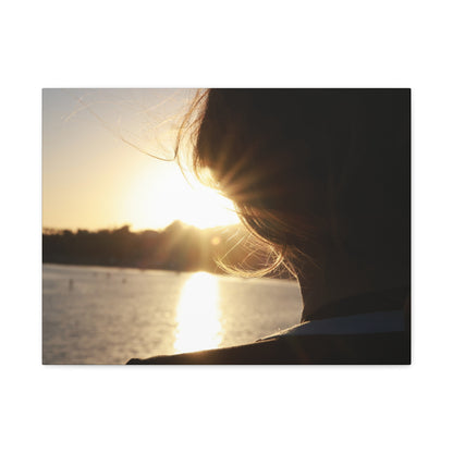 Women Silhouette Sunset Flare Wall Art Canvas