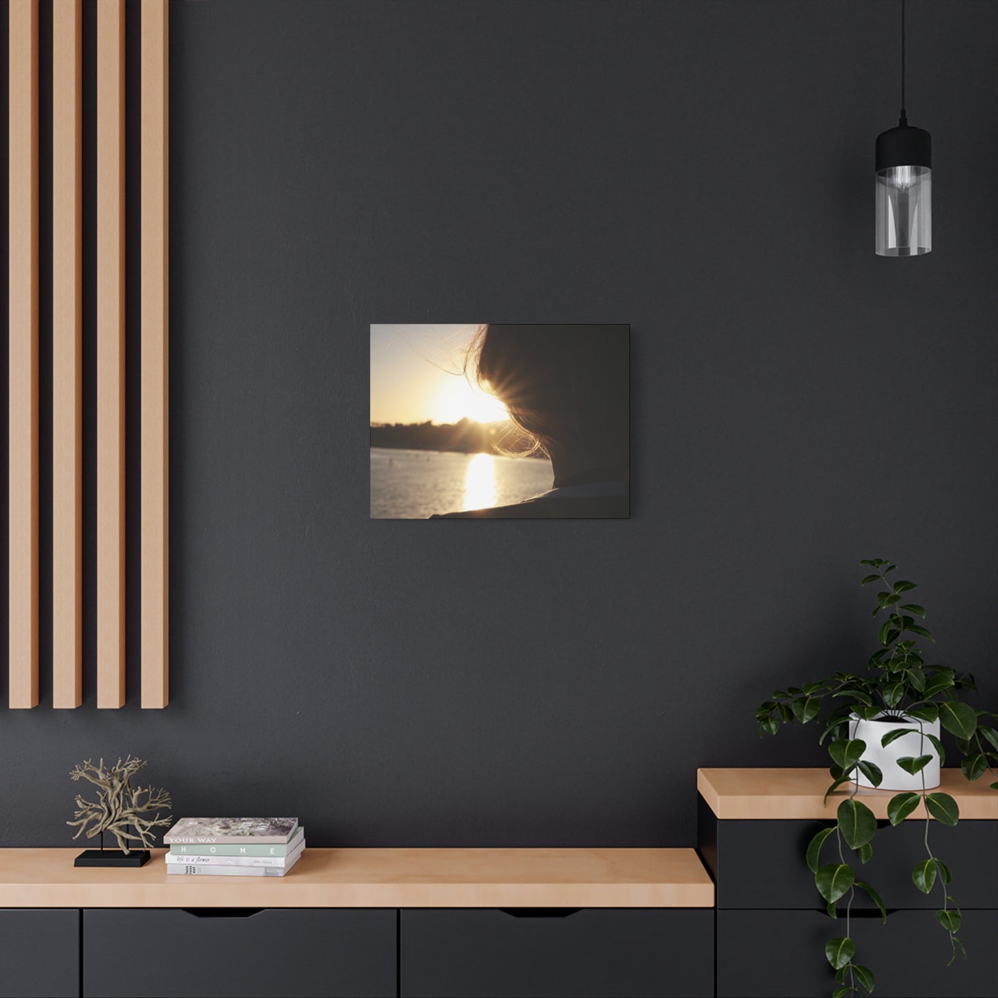 Women Silhouette Sunset Flare Wall Art Canvas