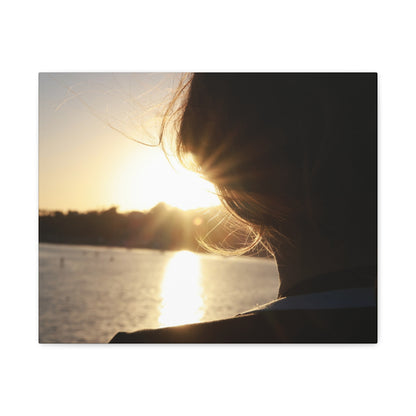 Women Silhouette Sunset Flare Wall Art Canvas