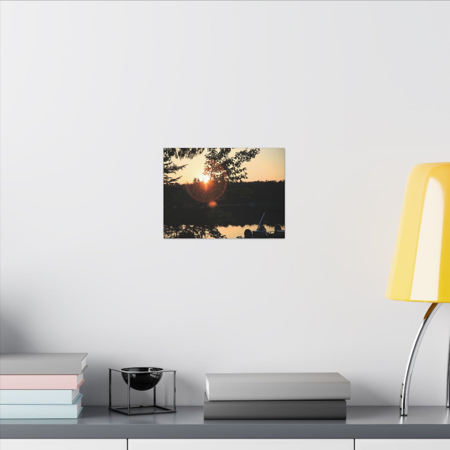 Northwoods Halo Cabin Lake Wall Art Canvas