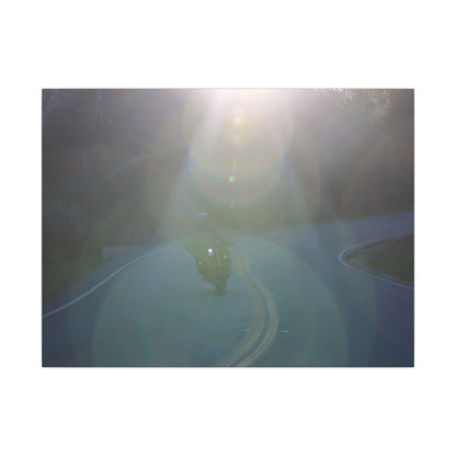 Sunlit Motorcycle Road Wall Art Canvas