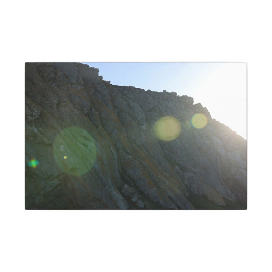 Morro Rock Sun Flare Wall Canvas