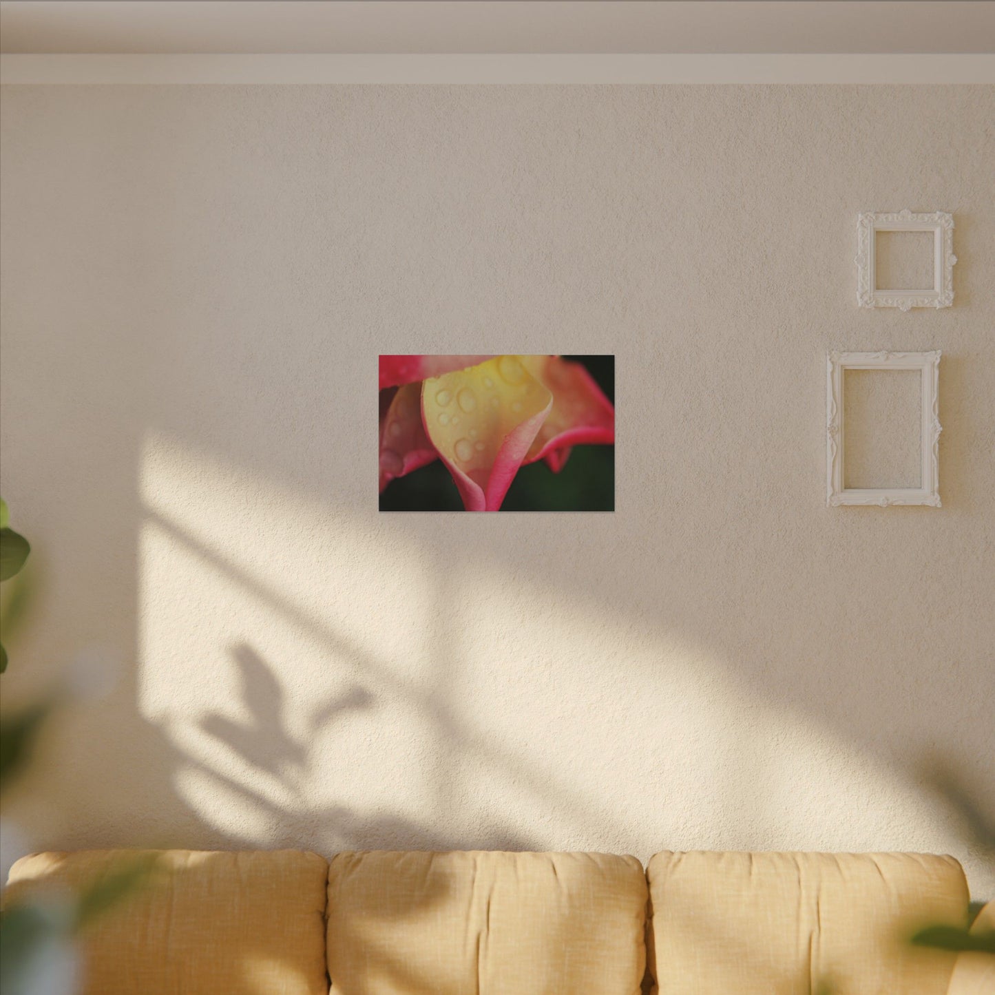 Delicate Rain Rose Wall Art Canvas