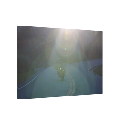 Sunlit Motorcycle Road Wall Art Canvas