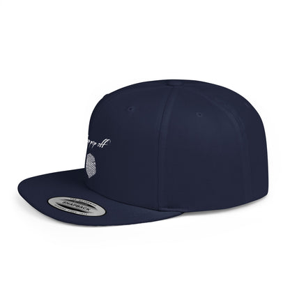 Pop Up Pop Off Embroidered Flat Bill Snapback