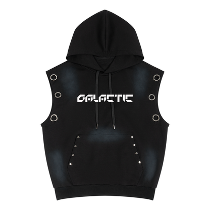 Galactic Vintage Fade Sacred Geometry Sleeveless Hoodie