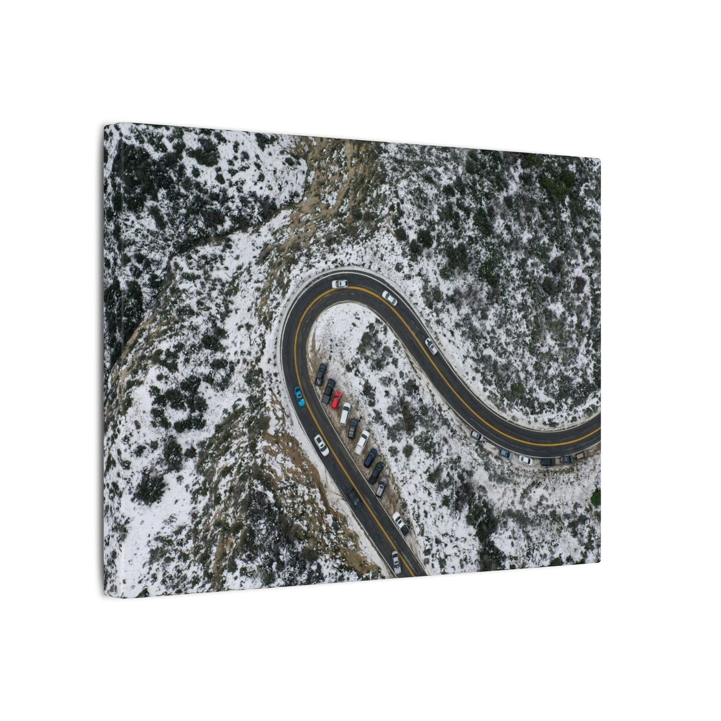 Mountain Winter Road Wall Art Canvas
