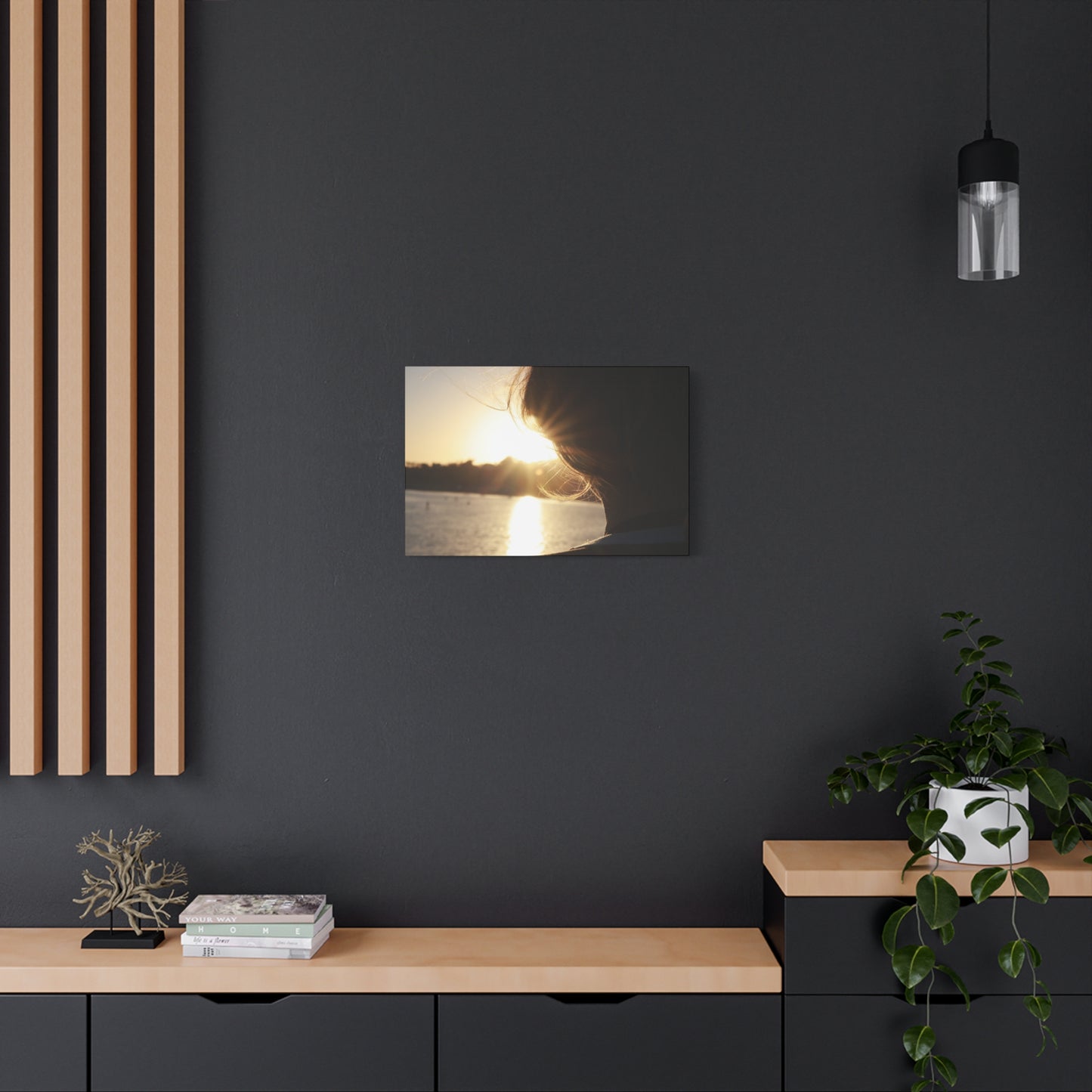 Women Silhouette Sunset Flare Wall Art Canvas