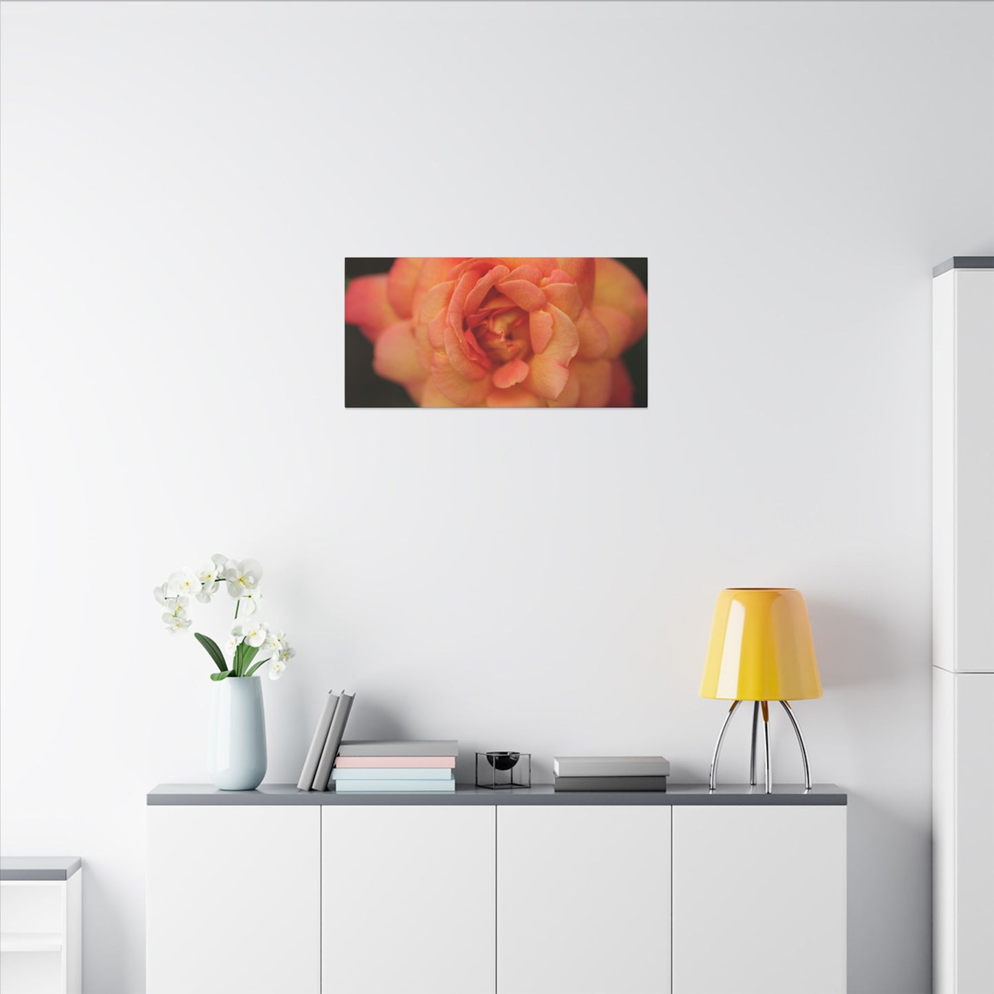 Sunset Sherbet Rose Wall Art Canvas