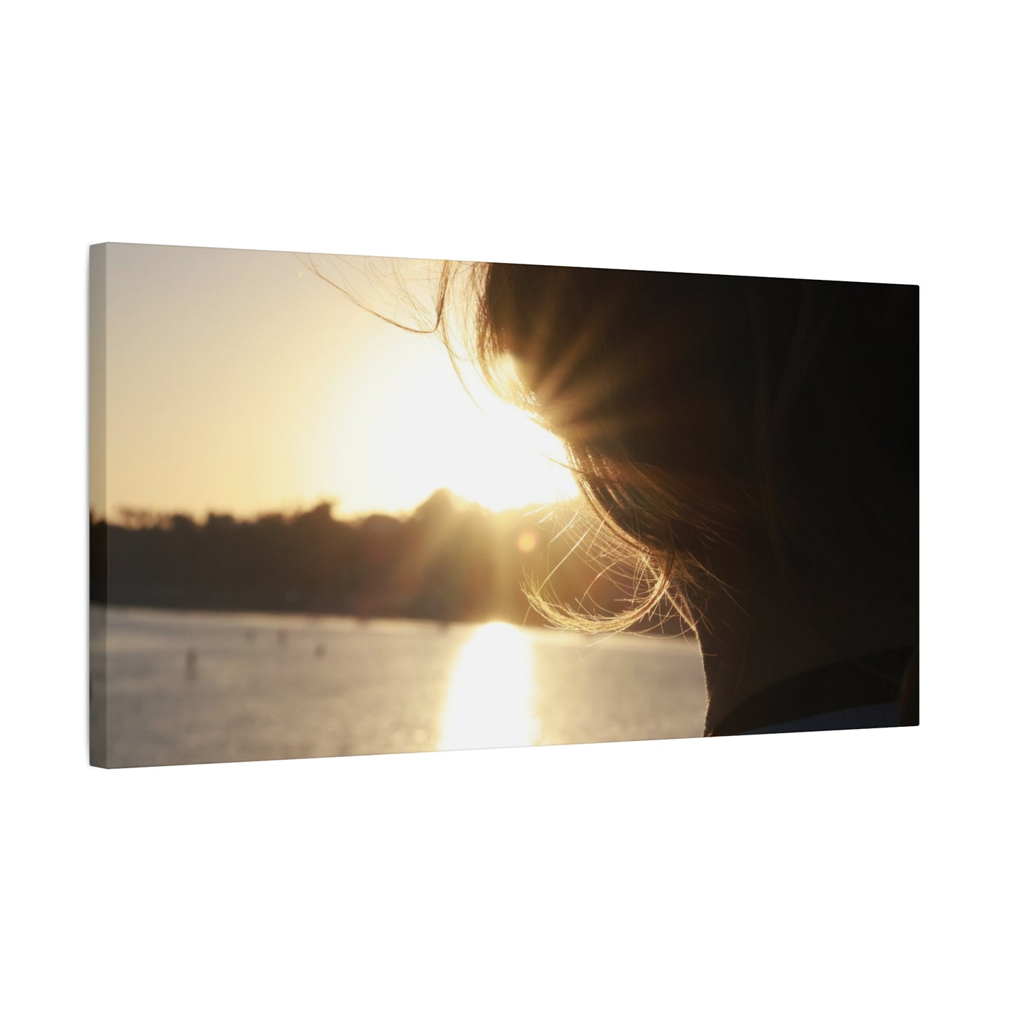 Women Silhouette Sunset Flare Wall Art Canvas