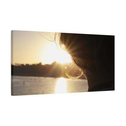 Women Silhouette Sunset Flare Wall Art Canvas