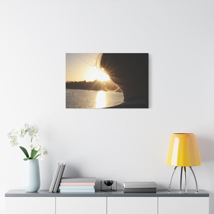 Women Silhouette Sunset Flare Wall Art Canvas