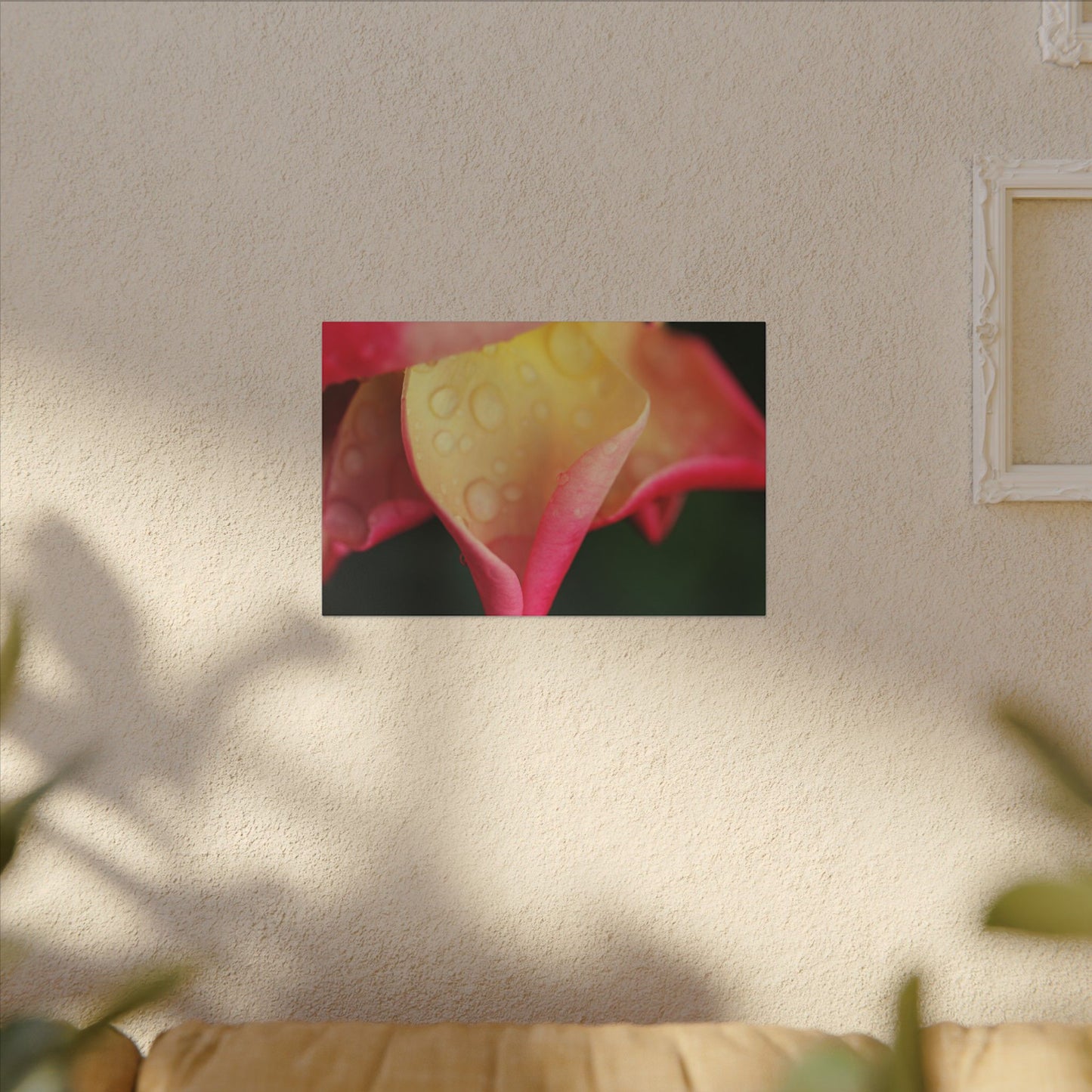 Delicate Rain Rose Wall Art Canvas