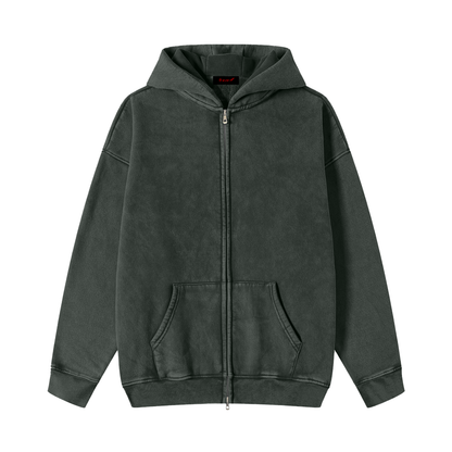 Map of Divine Structure Sacred Geometry Snow Washed Zip-Up Fleece Hoodie