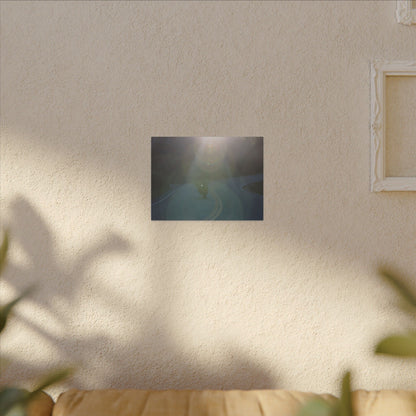 Sunlit Motorcycle Road Wall Art Canvas