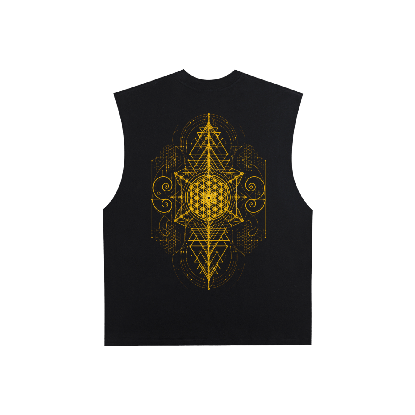 Center of Life Sacred Geometry Raw Edge Cotton Tank Top