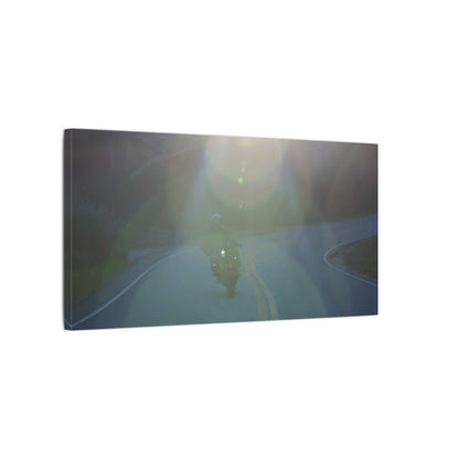 Sunlit Motorcycle Road Wall Art Canvas