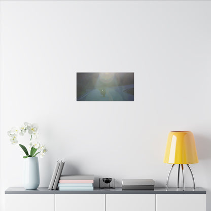 Sunlit Motorcycle Road Wall Art Canvas