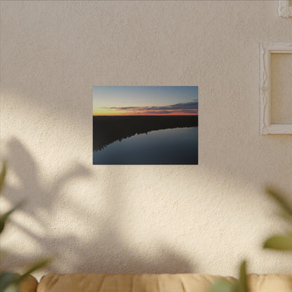Willow Lake Sunset Ariel Wall Art Canvas