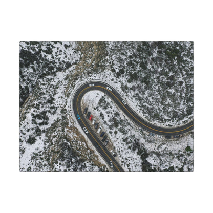 Mountain Winter Road Wall Art Canvas