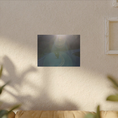 Sunlit Motorcycle Road Wall Art Canvas