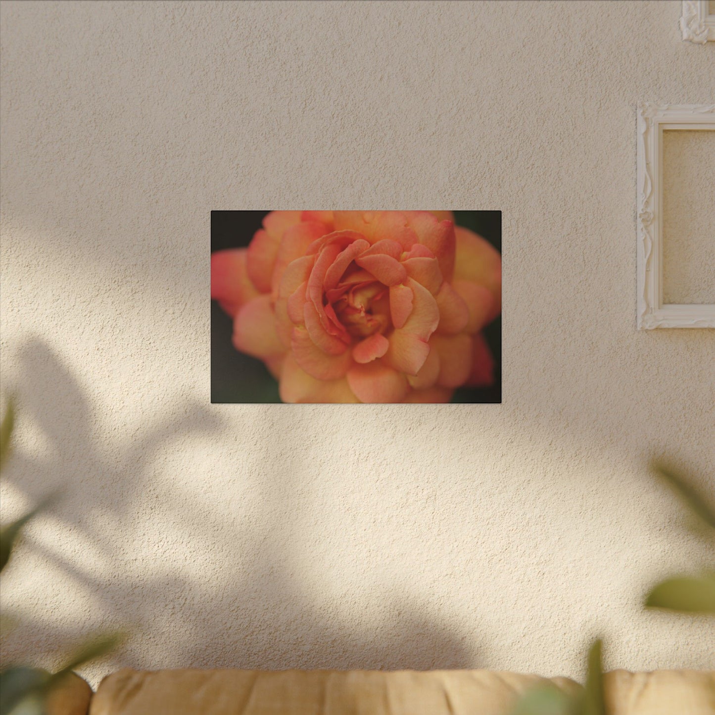 Sunset Sherbet Rose Wall Art Canvas