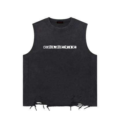 Galactic Center of Life Sacred Geometry Snow Washed Raw-Hem Tank Top