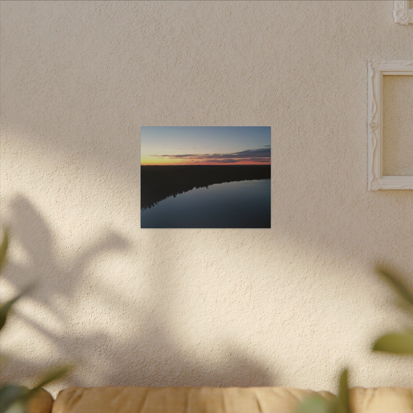 Willow Lake Sunset Ariel Wall Art Canvas