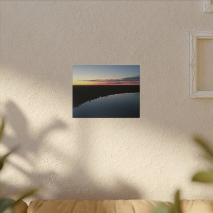 Willow Lake Sunset Ariel Wall Art Canvas
