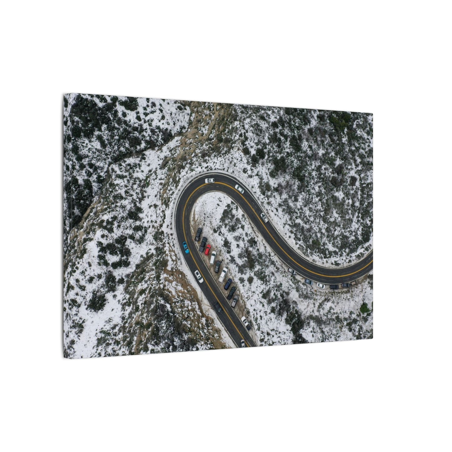 Mountain Winter Road Wall Art Canvas