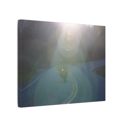 Sunlit Motorcycle Road Wall Art Canvas