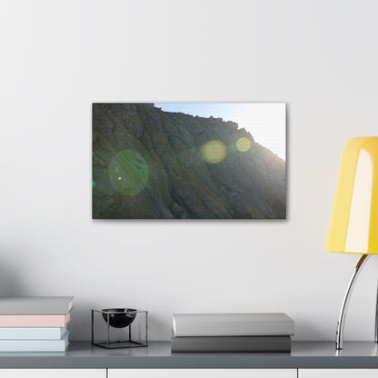 Morro Rock Sun Flare Wall Canvas