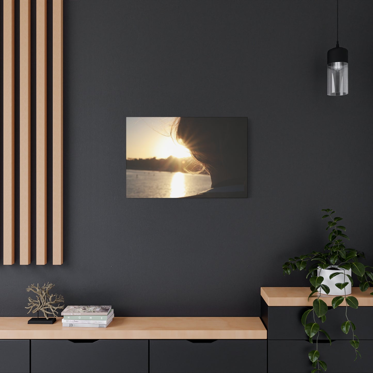 Women Silhouette Sunset Flare Wall Art Canvas