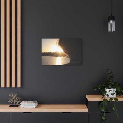 Women Silhouette Sunset Flare Wall Art Canvas