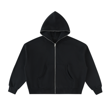 Eleven Sacred Geometry Glyphs Fleeced Full-Zip Hoodie
