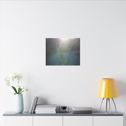 Sunlit Motorcycle Road Wall Art Canvas