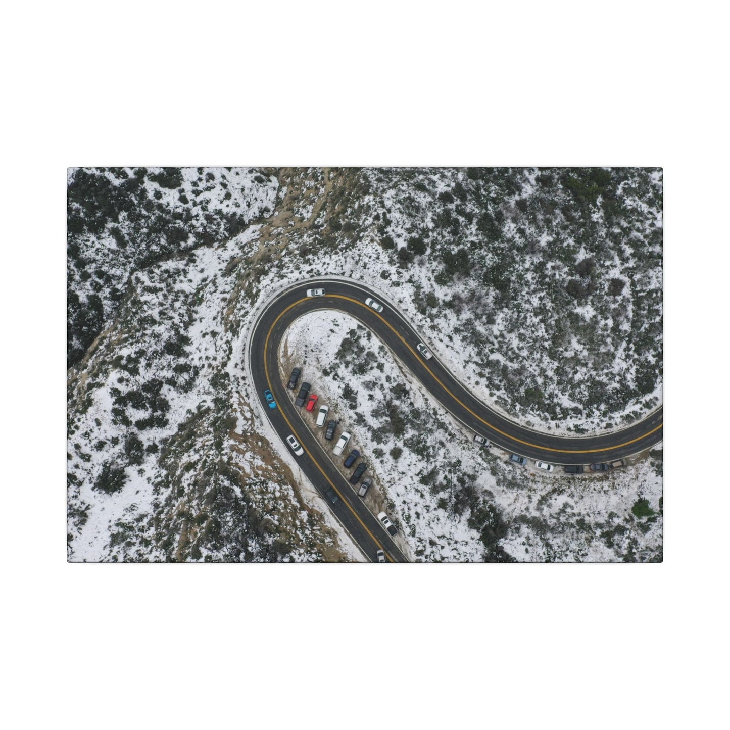 Mountain Winter Road Wall Art Canvas