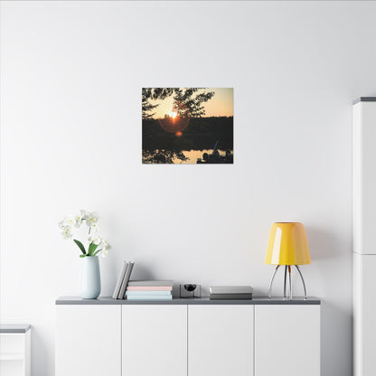 Northwoods Halo Cabin Lake Wall Art Canvas