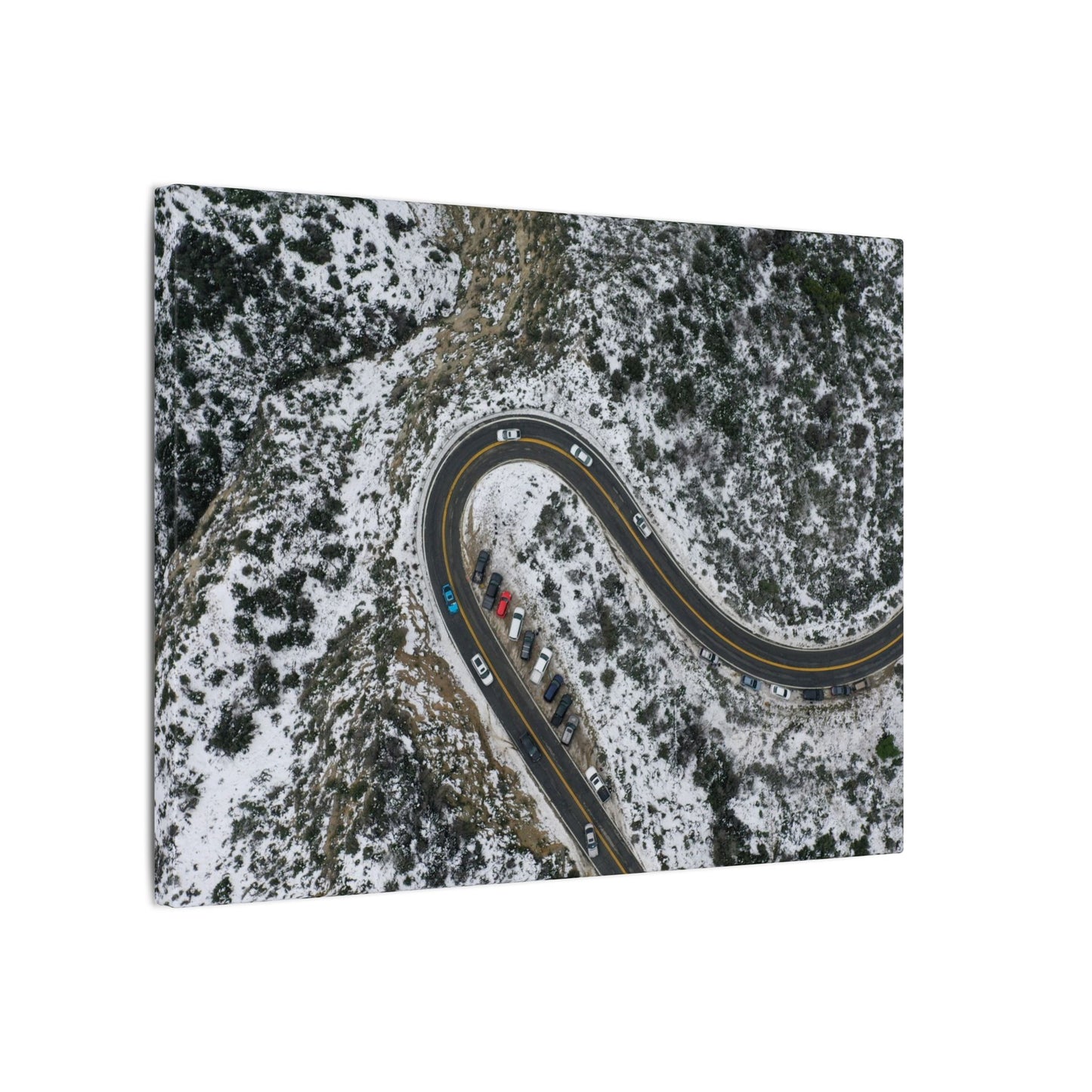 Mountain Winter Road Wall Art Canvas