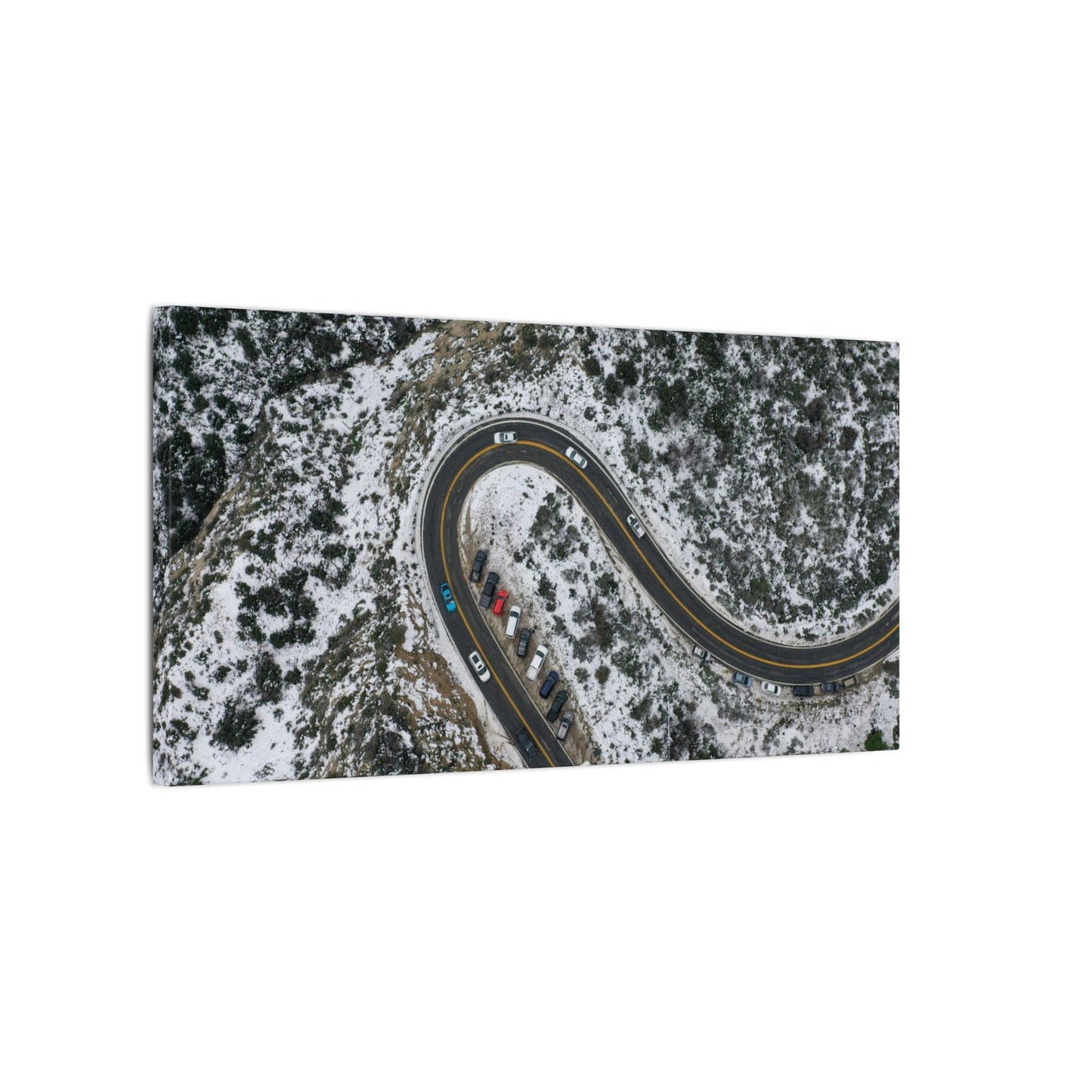 Mountain Winter Road Wall Art Canvas