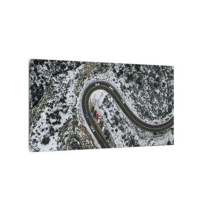 Mountain Winter Road Wall Art Canvas