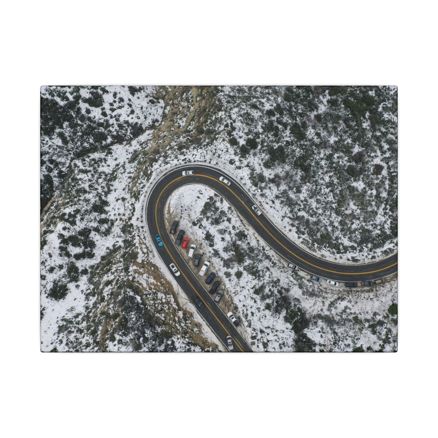 Mountain Winter Road Wall Art Canvas