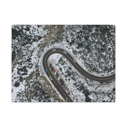 Mountain Winter Road Wall Art Canvas