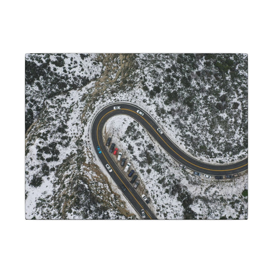 Mountain Winter Road Wall Art Canvas