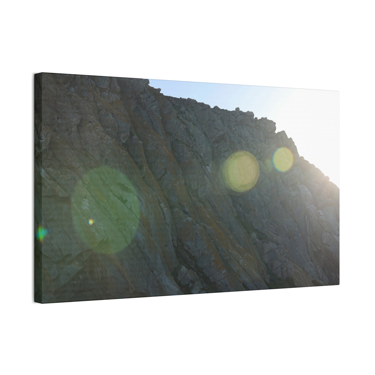 Morro Rock Sun Flare Wall Canvas