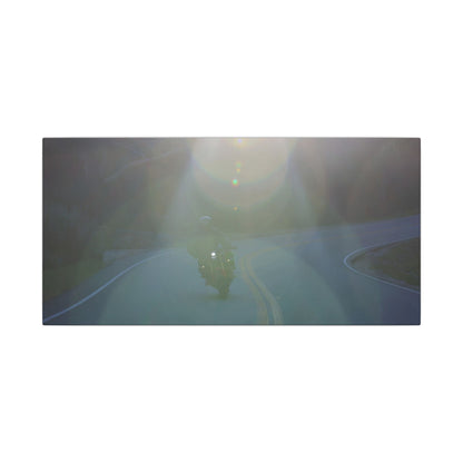 Sunlit Motorcycle Road Wall Art Canvas