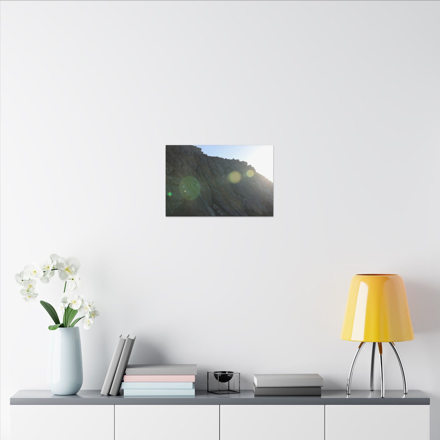 Morro Rock Sun Flare Wall Canvas