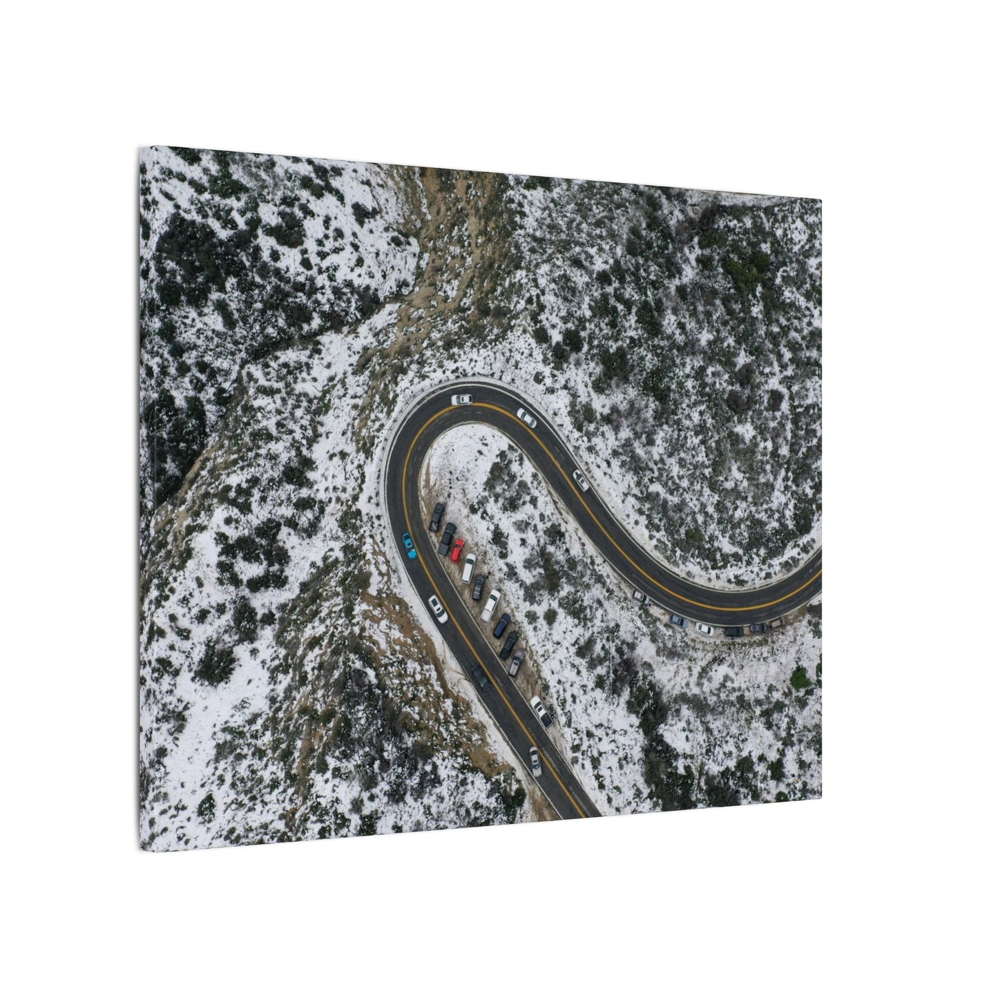 Mountain Winter Road Wall Art Canvas