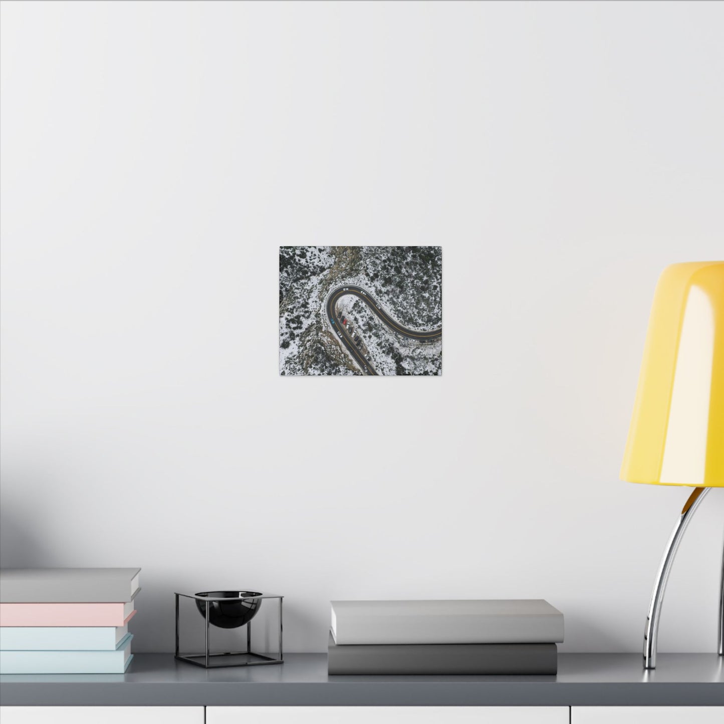 Mountain Winter Road Wall Art Canvas