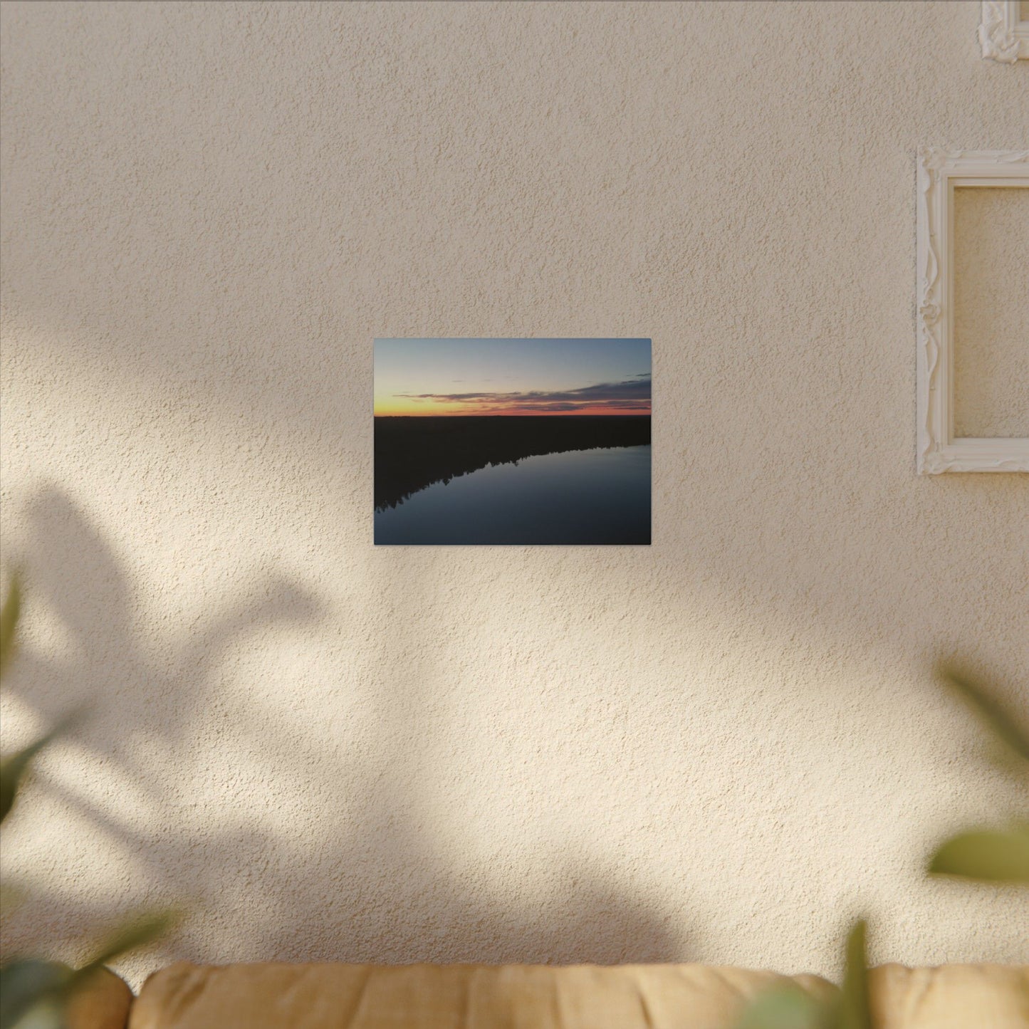 Willow Lake Sunset Ariel Wall Art Canvas